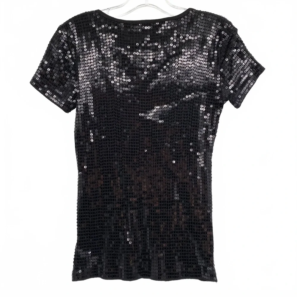 Michael Kors Black Sequin Short Sleeve Tee | Women’s S Regular